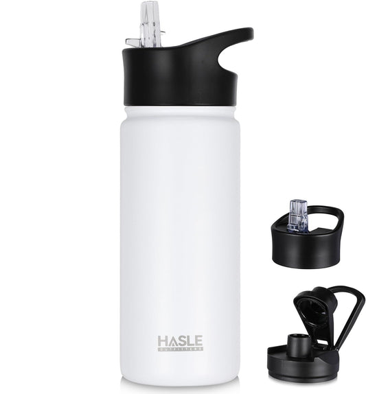 Kids 16 oz Insulated Stainless Steel Water Bottle with 2 Lids